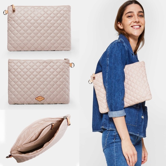 MZ Wallace Handbags - MZ WALLACE Metro Pouch Rose Gold Metal